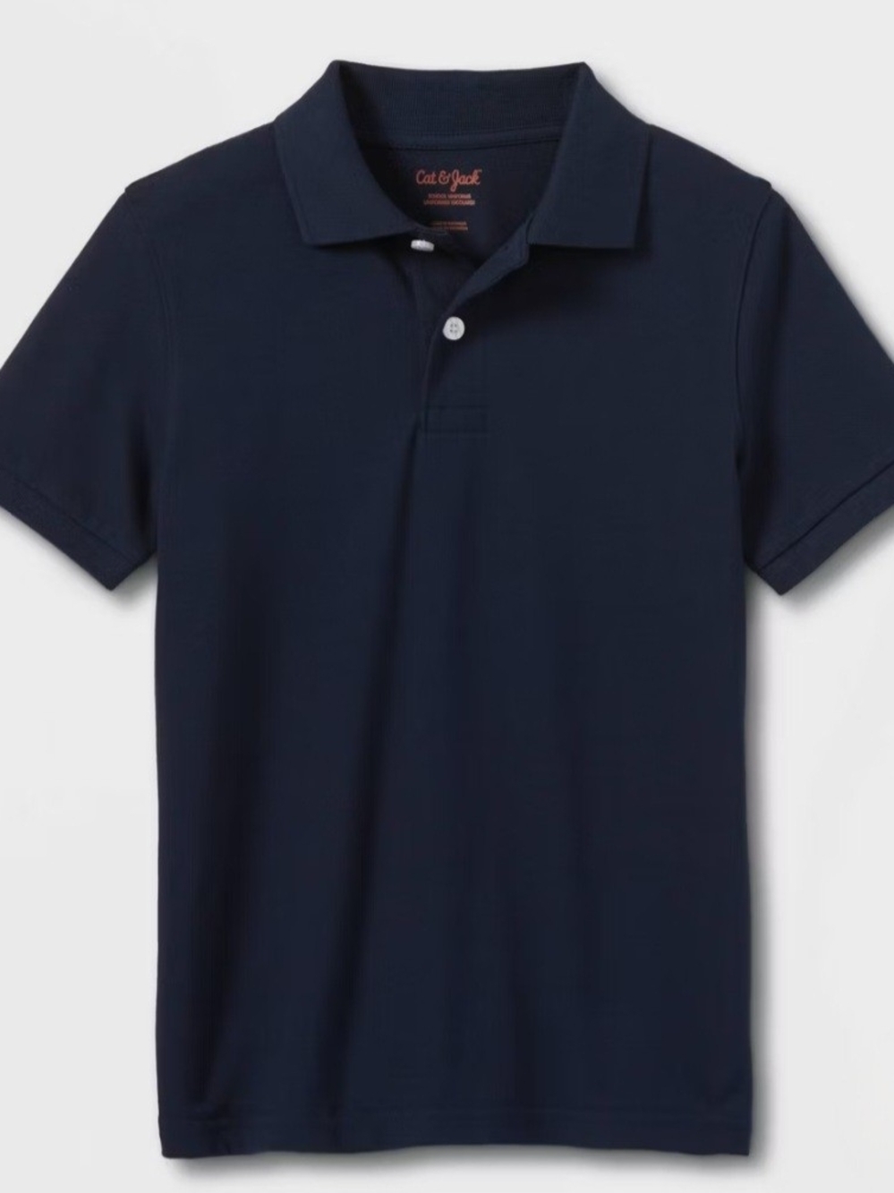 Cat & Jack L(10/12)  Boys' Short Sleeve Performance Uniform Polo Shirt Blue